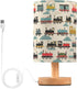 Vozoza Steam Train Retro LED Table Lamp with USB Port Night Light Bedroom