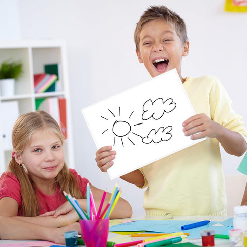 Seajan 12 Pack 9" x 12" Small Magnetic White Board Kit, 12 Mini Double Sided Boards, Dry Erasers, Black Markers