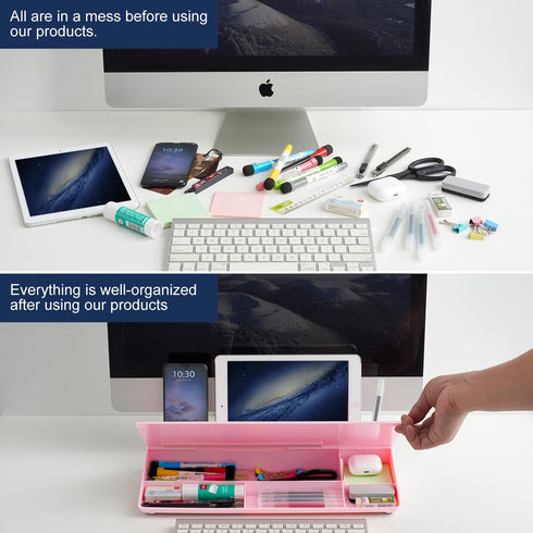 TSJ OFFICE Desktop Whiteboard Dry-Erase Board, Computer Keyboard Stand with Drawer, Desk Organizers for Office