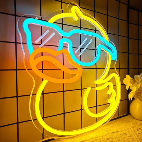 Dimmable Ajoyferris Duck Neon Sign Cool Duck Neon Lights for Bedroom Switch Cute Duck with Glasses Led Sign Bathroom