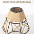 Toyosport 4 6.7 E27 Pcs Pendant Lamp Shade, Diamond Shape Metal Cage Lampshade with Hemp Rope, in H, DIY Retro Vintage