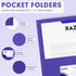 RAZCC 50 Pack Two Pocket Folders, Purple, Fit Letter Size Paper, Pockets for School Office Business Home