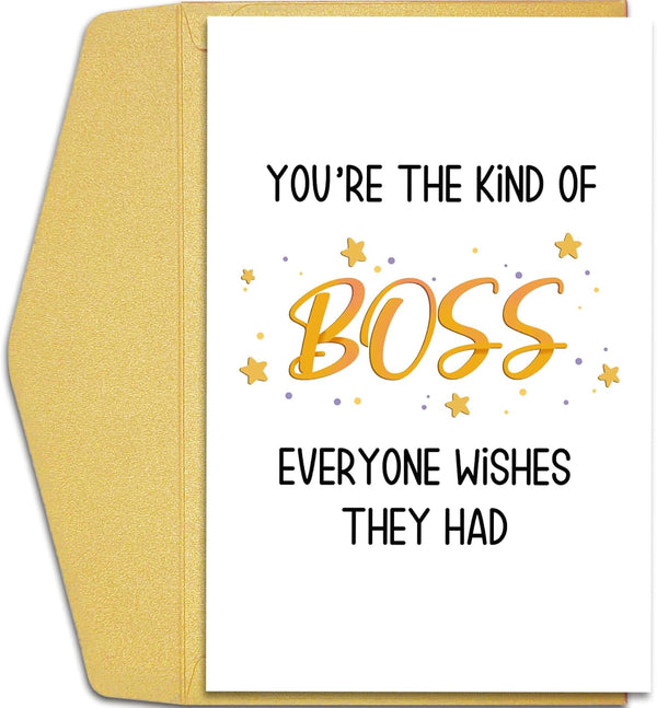 Qiliji Funny Birthday Card for Boss Manager, Thank You Card for Bosses, Bosses