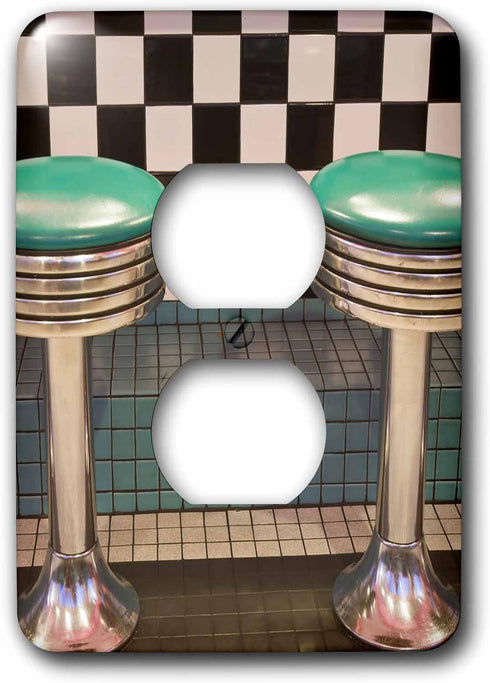 3dRose lsp_92888_6 New Mexico, Albuquerque, 66 Diner, Route 66 2 Plug Outlet Cover