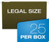 Pendaflex Recycled Hanging Folders, Standard Green, Legal Size, 1/5 Cut, 25/BX (81622)