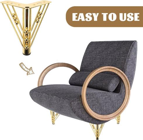 Set 15cm DOITOOL Metal Furniture Legs Cabinet Feet Sofa Legs Replacement Gold Metal Support for Coffee Table Tv Stand