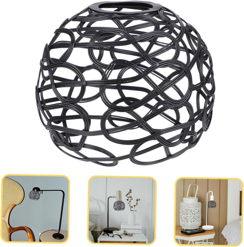 Generic Metal Cage Lampshade for Hanging Light Pendant Lampshade Vintage Industrial Wire Cage Lamp Holders Guard Iron