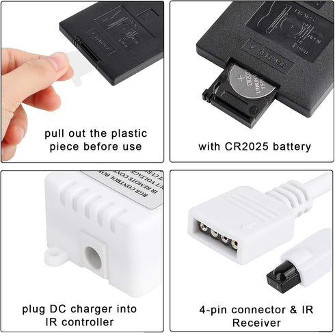 24 12V 6A Dimmer 3528 5050 SUPERNIGHT Key IR Remote Controller, DC Box for RGB SMD LED Strip Lights