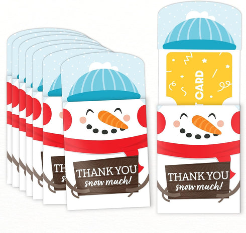 Big Dot of Happiness Snowman Thank You Snow Much Gift Card Holders