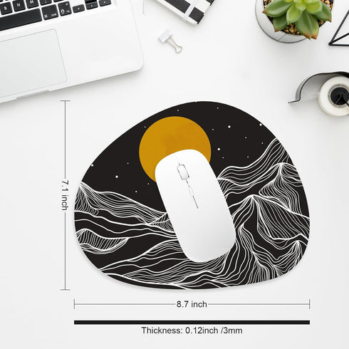 Premium-Textured Oval Mouse Pad, 8.7" x 7.1", Thick 3mm Anti-Slip Waterproof Rubber Mat, Cute Design