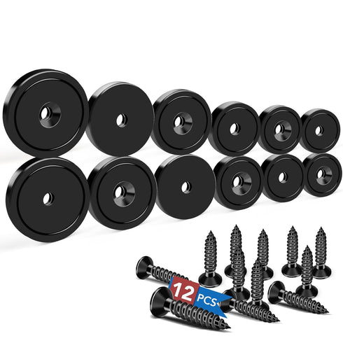 LOVIMAG Strong Magnets, 12Pcs Heavy Duty Neodymium Cup Magnets with Countersunk Hole and Screw for Wall Mounting