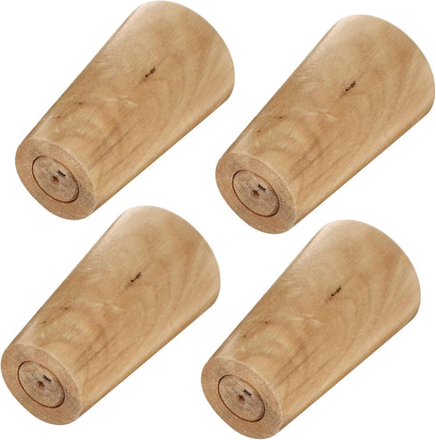 Uonlytech 4pcs Solid Hardwood Bun Furniture Legs Replacement for Sofa Cabinet Coffee