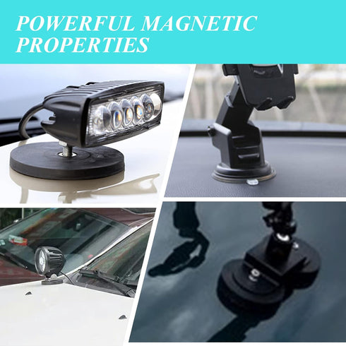 6 Packs Rubber Coated Neodymium Magnet Mounting Magnets, 60LBS, Black, M6 Threaded with Bolts Nuts