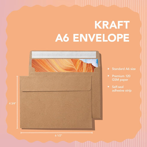Pack It Chic - 4” X 6” Envelopes (110 Count) Kraft A6 Envelopes for Invitations, Postcards, Weddings, Photos, Letters, and Papers - 4 3/4" X 6 1/2" by Pack It Chic