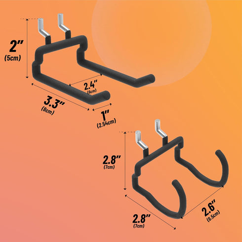 HUHOLE Pegboard Drill Holder, 8 Pack Heavy Duty Utility Hooks for Power Tools, Fit for 1/4" Pegboard