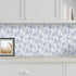 17.7"x118" Blue Grey Floral Peel and Stick Wallpaper, Iris Flower Bouquet Mural for Bedroom Nursery