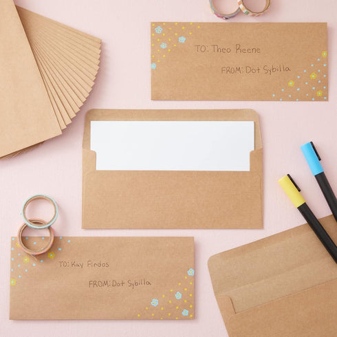 Juvale 100-Pack #10 Brown Kraft Paper Business Envelopes Bulk for Checks, Invoices, Gift Certificates, Mailing Letters, Invitations, Documents, Forms, and Statements (4-1/8X9-1/2 in) by Juvale