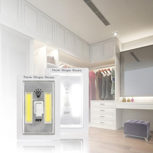 New Hope Store 300 Closet 4 Pack COB LED Night Lights, Battery Operated Cordless Switch Lumen & Cabinet Lamp for Baby