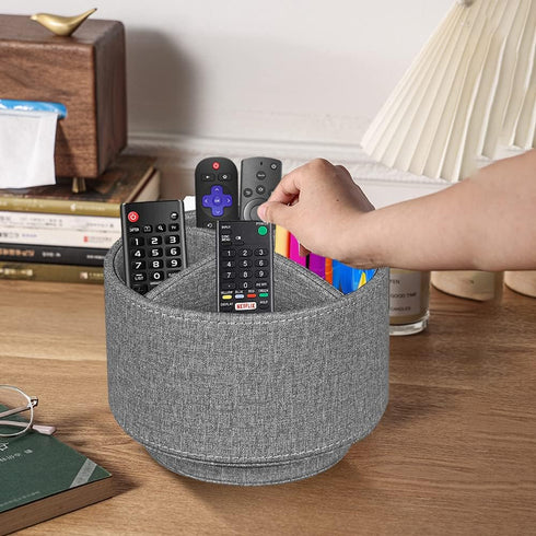Pen Holder for Desk Organizers, 360 Swivel Remote Control Holder for Office Supplies and Nightstand Organizer