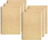 DSTELIN Blank Spiral Notebook, 6-Pack, Soft Cover, 100 Pages / 50 Sheets, 7.5" x 5.1", 100GSM, (Brown)