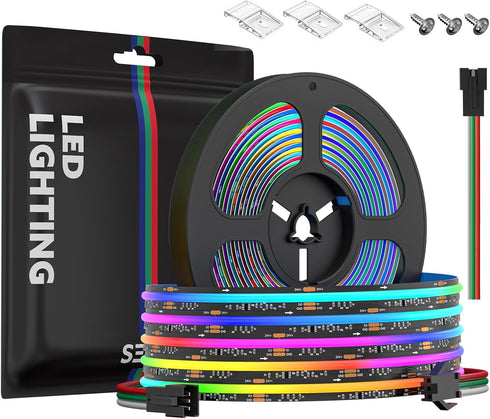 SEZO RGB Smart IC COB LED Strip Lights WS2811 IC Addressable 16.4FT/5M