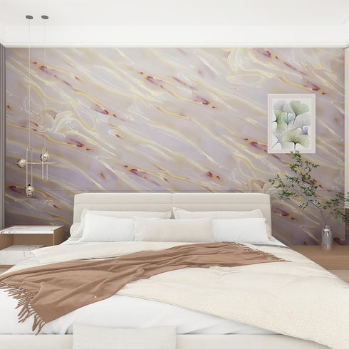 Pink Purple Glossy Marble Contact Paper for Cabinets and Drawers, Peel and Stick Waterproof Modern Kitchen Wallpaper.