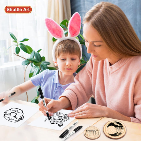 70 Pack set,Fine Shuttle Art Permanent Markers, Black Permanent Marker Point, Works on Plastic,Wood,Stone,Metal