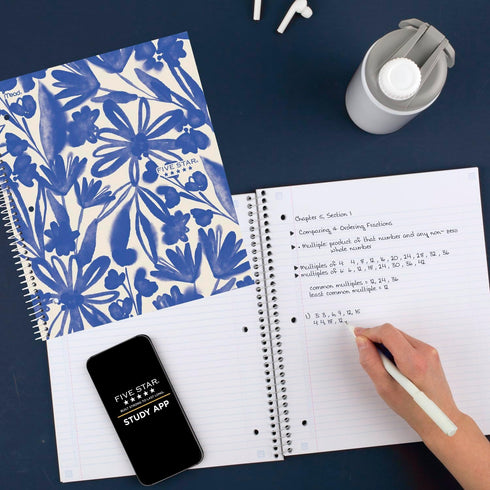 Five Star Spiral Notebooks + Study App, 2 Pack, 1 Subject, College Ruled Paper, 11" x 8-1/2"
