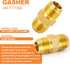 GASHER 10PCS Brass Tube Fitting, Half-Union, 1/4" Flare x 1/4" Flare Male Pipe Fittings