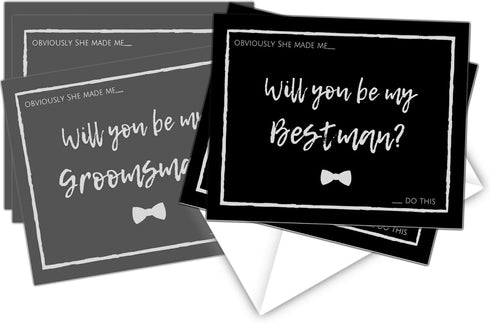 Elcer Will You Be My Groomsman? Proposal Cards with Envelopes, 10 Pack for Wedding Party