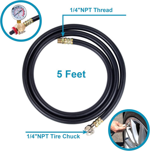5 Feet Air Tank Repair Kit with Safety Valve, Performance Tool W10058 Air Tank Valve Kit with Hose Assembly