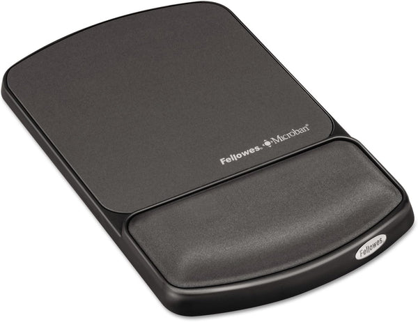 Fellowes MICROBAN Gel Mouse Pad Wrist Support - Graphite (9175101)