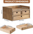KIRIGEN Desk Organizer with Drawers - Wooden Storage Box with Trays for Office Supplies, Dark Brown