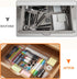 Briwooody 2 (Clear,8 Pcs Large Expandable Acrylic Drawer Organizers, Grid Adjustable Drawer, Dividers Organizer