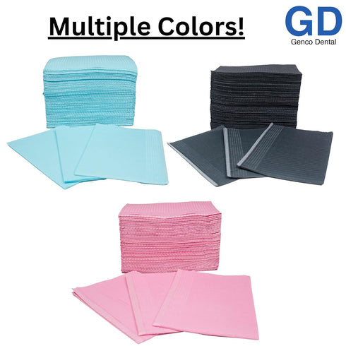 125 13"x18" 3 (125, Black Disposable Dental Bibs | Ply Waterproof Dental/Tattoo/Nail Bib for Patients | Dental Tray