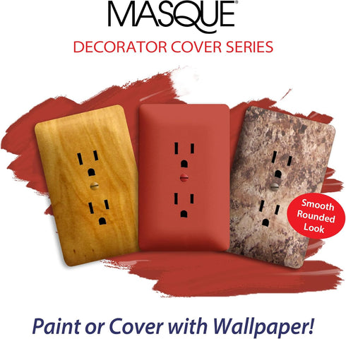 TayMac 2520LA MASQUE Light Almond 1-Gang Duplex Jumbo Electrical Outlet Cover Wall Plate 1-Pack
