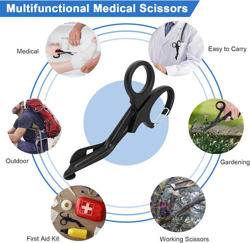 6 1 3 Pack in Multifunctional Trauma Medical Scissor Foldable with Holster and Medical Shears,Stainless Steel Emergency