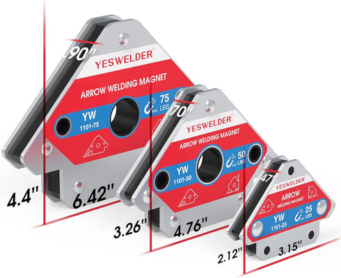 25 LB 50LB 75 LB 6 25 LBS/ 50 LBs 75 LBs YESWELDER & & Welding Magnet Pieces of Magnetic Welding Holder Holding Power