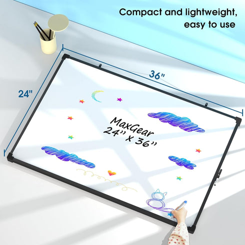 MaxGear Magnetic Dry Erase White Board - 36 X 24 Inches Double Sided Wall-Mounted for School and Office