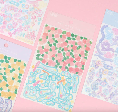 Cute Essential Kawaii Aesthetic Stationery Sticker Pack - 8 Sheets (258+ Stickers) for Planners, Journals, Gifts