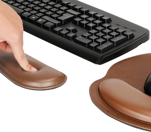 RICHEN Ergonomic PU Leather Keyboard Wrist Rest & Mouse Pad Set - Memory Foam for Comfort
