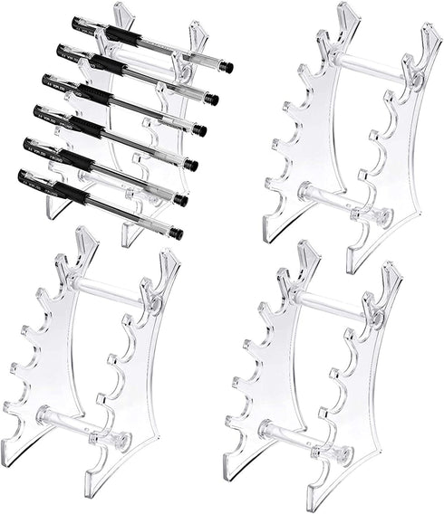 Holanper Plastic Pen Holder, Set of 4 Holder Display Stand 6-Slots Eyebrow Makeup