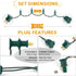 50 Counts 25ft 5mm Commercial IP:65 Aqua LED Christmas Lights - String Lights Outdoor Grade Waterproof, Indoor