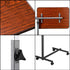 Tilting Bedside Table with Wheels & Brake - Adjustable for Hospital and Home Use, Dark Wood Grain