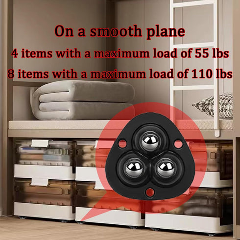 Self Adhesive Mini Caster Wheels for Small Appliances, 360°Rotation Swivel Stainless Steel Rollers for Furniture Storage Bins Trash Can (4 Pack, Black) Drcoevo