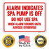 10x14 Inches, 55 Alarm Indicates Spa Pump is Off Do Not Use Spa When Alarm Sounds Until Advised Sign, mil Thick HDPS