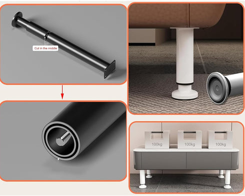 HJYCLFAZU Pack 4 of Furniture feet, Adjustable Table Legs, Cabinet Base Replacement Support feet for Sofa, Bed, Bedside