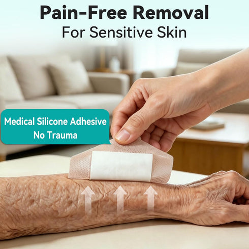 6"x6" 5 Pack Dimora Silicone Foam Dressing with Border Adhesive Waterproof Wound Dressing Bandage for Wound Care