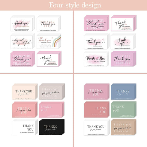 Kanluara 300PCS 2 3.5 Inches 6 Package Thank You For Supporting My Business Cards x Thank You Cards Small Business