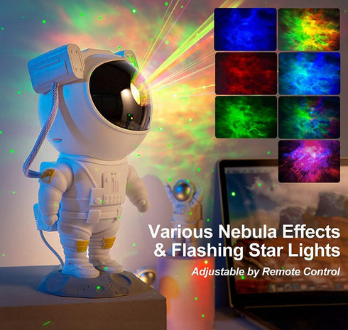 360 8 SFOUR Astronaut Galaxy Projector, Star Projector Night Light with Remote Control & Timer, Rotatable Head, Nebula
